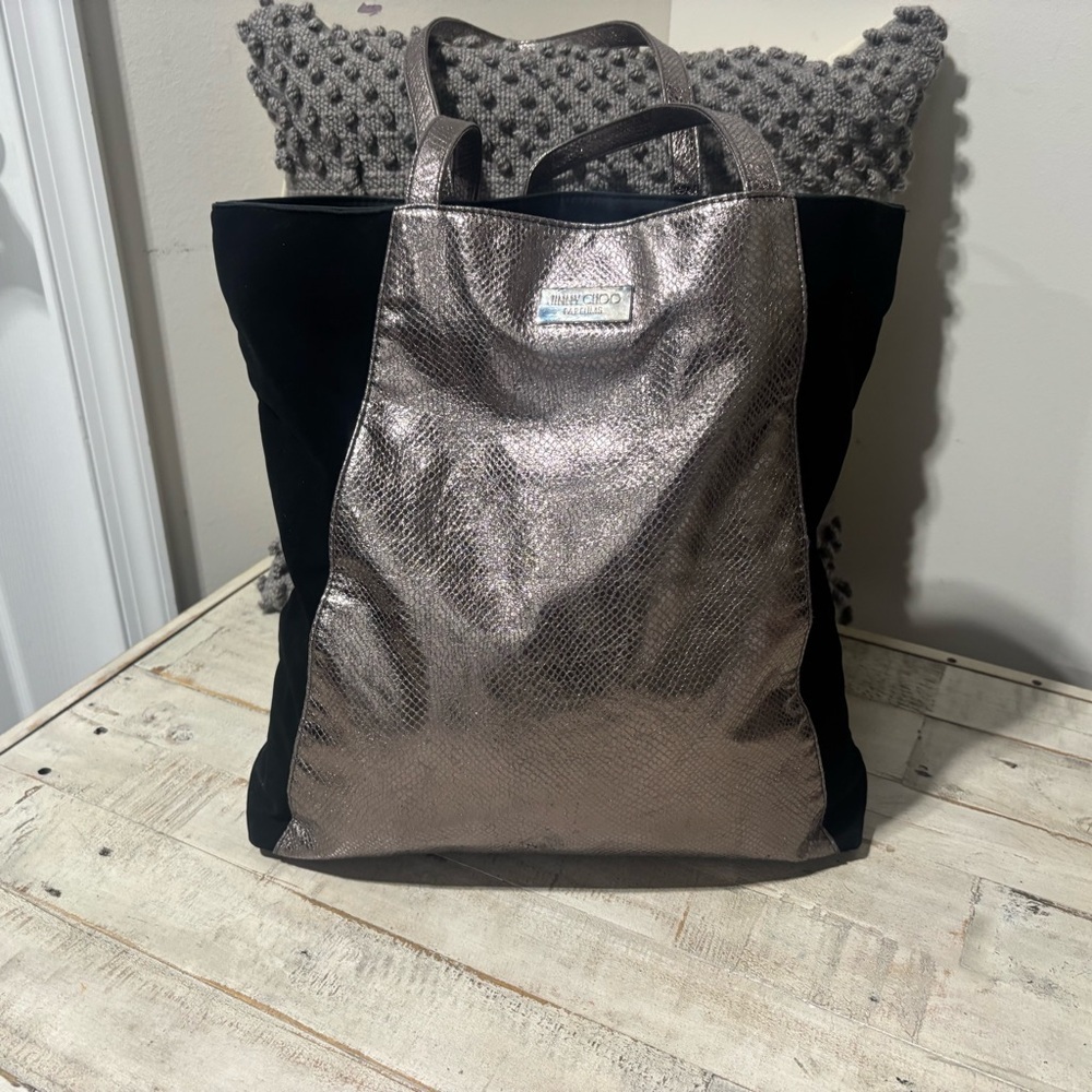 ❤️Jimmy Choo Parfum Metallic Croc Tote - Picture 5 of 8